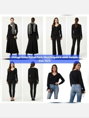 Vintage Sonia Rykiel Wool/Angora V-neck Jumper Size XS/S